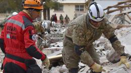 Brigada USAR de las Fuerzas Armadas argentinas en un ejercicio de formaci�n.