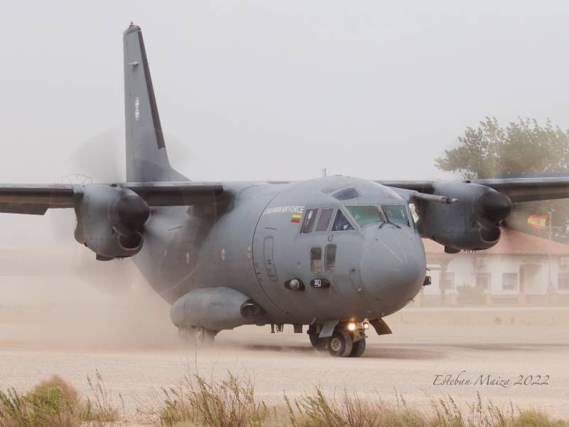 Un C-27J de la Fuerza Aérea de Lituania operando en el aeródromo de Ablitas, indicativo ‘RAINY16’. (Esteban Maiza) Un C-27J de la Fuerza Aérea de Lituania operando en el aeródromo de Ablitas, indicativo ‘RAINY16’. (Esteban Maiza)