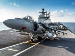 Harrier en la cubierta del Juan Carlos I (Armada espa�ola)