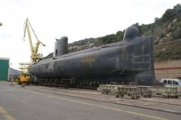 Uno de los submarinos tipo 60, como el �Tonina�, que se expondr� en la ciudad de Cartagena. (foto Julio Ma�z)