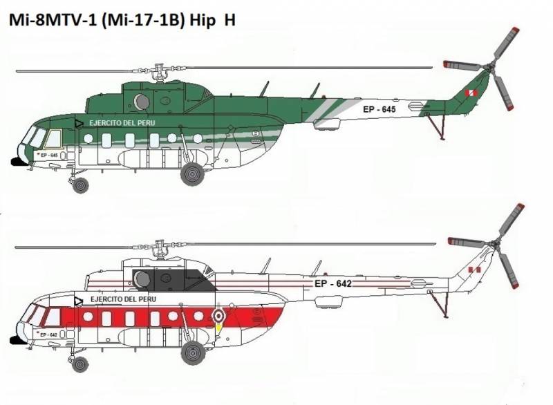 En 1994 se adquirieron 6 Mi-8MTV-1 (Mi-17-1B) de uso civil del, de segunda mano, dotados con radar meteorol�gico para operaciones en altura. Entre estos figuraban el EP-645 (N� Serie 96068) y el EP-642 (N� Serie 95948), que operaria a ordenes de la Presidencia de la Republica. Credito: Alejo Marchessini.