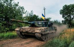 Uno de los Leopard 2A4 del Ej�rcito de Ucrania.