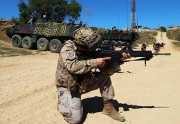 Los infantes de Marina del TEAR se desplegaran en Rumania, junto con sus blindados 8x8 �Piranha� IIIC. (foto Julio Ma�z Guti�rrez)