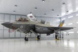 Uno de los F-35B brit�nicos luciendo en su cola la her�ldica del 809 NAS. (foto Royal Navy)
