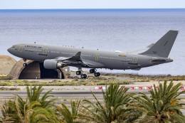 El primer A330-200 MRTT del Ej�rcito del Aire y del Espacio aterrizando en la base de Gando. (Foto Antonio Rodriguez Santana)