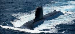 El submarino �De Grasse� tras ser completo su estructura b�sica en Cherburgo. (foto Naval Group)