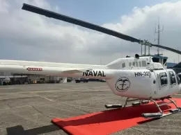 El nuevo Bell 206 de la Armada ecuatoriana.