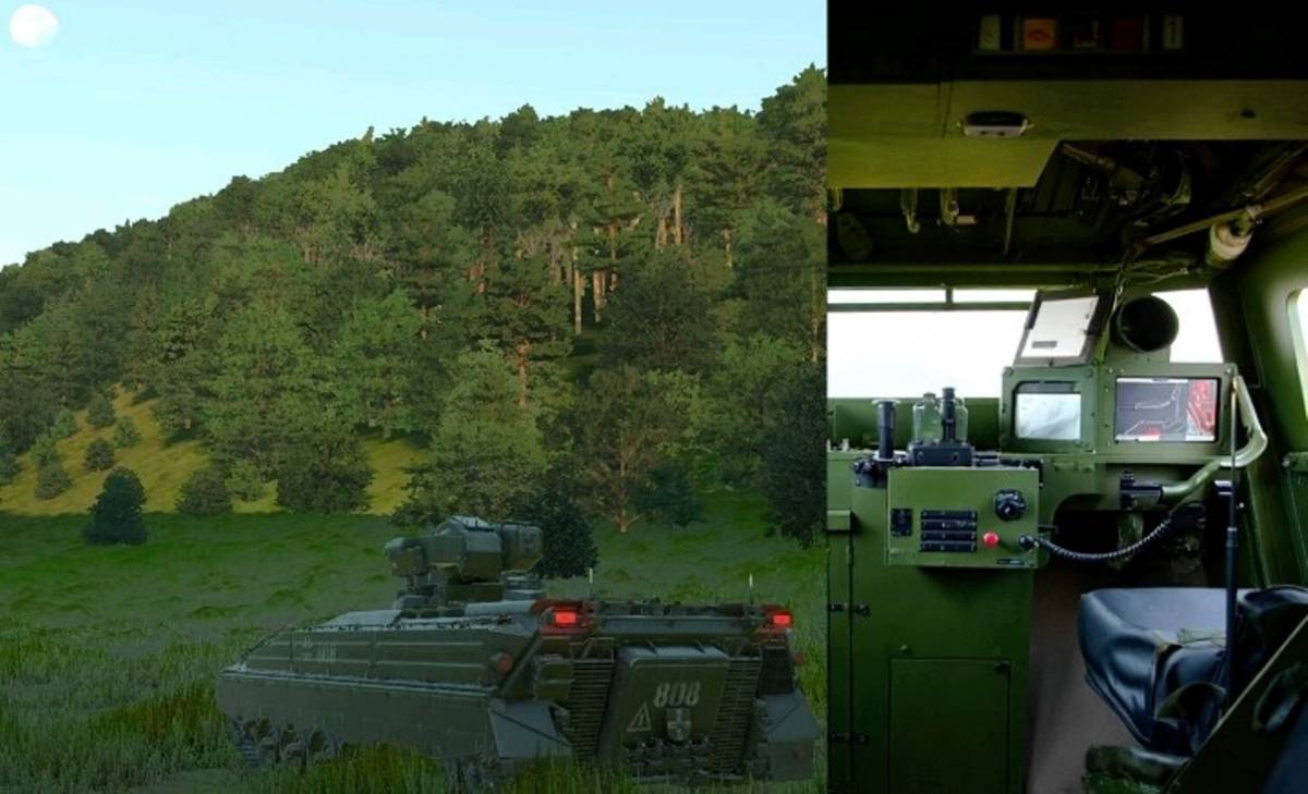 Interior vehculo Marder con pantallas del sistema Sentinel de OIP Sensor Systems. (foto: Calytrix Technologies)