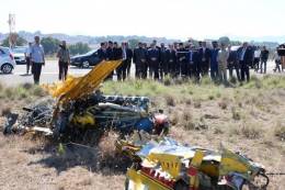 Restos de la aeronave accidentada.