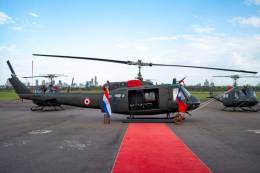 Acto de recepci�n de los cuatro helic�pteros Bell UH-1H donados por Taiw�n a Fuerza A�rea Paraguaya.