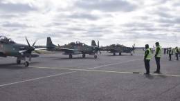 Aviones Tucano de la Fuerza A�rea Paraguaya.