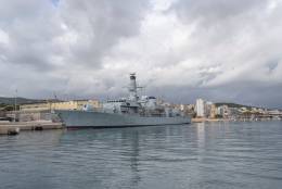 La fragata de la Royal Navy HMS �Richmond� atracada en Palma de Mallorca.