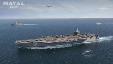 Infograf�as del futuro portaviones R92 (Naval Group)