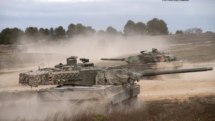 Los carros de combate Leopardo son el pu�o acorazado de la Arag�n I y un elemento especialmente resolutivo para el combate terrestre de alta intensidad. (Octavio D�ez C�mara)