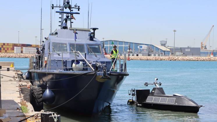 Uno de los USVs desplegado durante el proyecto piloto (Indra)